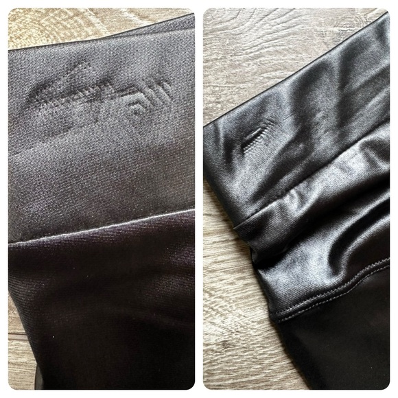 •SR• faux leather contrast moto leggings - Picture 5 of 6